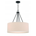 Duke 3 Light 24" Drum Shade Pendant, Flat Black