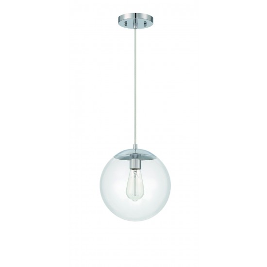 Gaze 10" Clear Glass 1 Light Pendant with Cord - CH