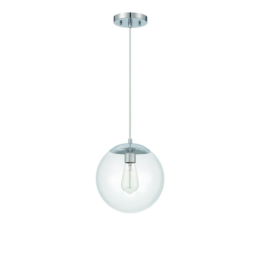 Gaze 10" Clear Glass 1 Light Pendant with Cord - CH