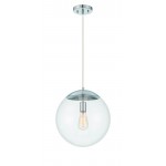 Gaze 14" Clear Glass 1 Light Pendant with Cord - CH