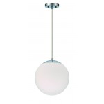 Gaze 12" White Frosted Glass 1 Light Pendant with Cord - CH