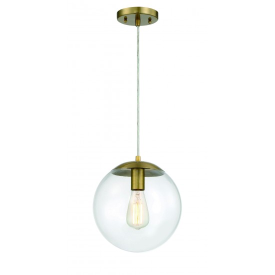 Gaze 10" Clear Glass 1 Light Pendant with Cord - SB