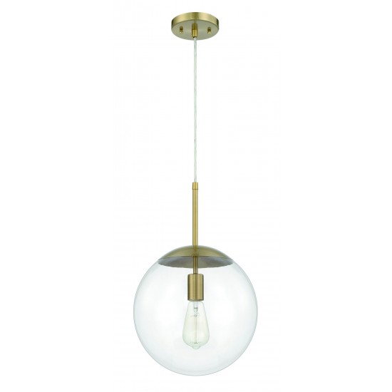 Gaze 12" Clear Glass 1 Light Pendant with Cord - SB