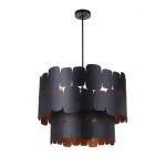 Sabrina 9 Light Pendant, Flat Black / Gold Luster, Damp Rated