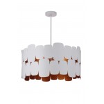 Sabrina 5 Light Pendant, Matte White / Gold Luster, Damp Rated