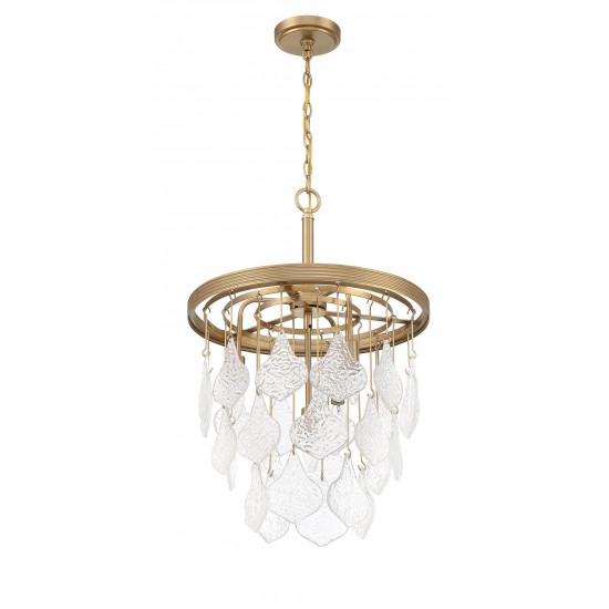 Vesi 4 Light Pendant, Satin Brass