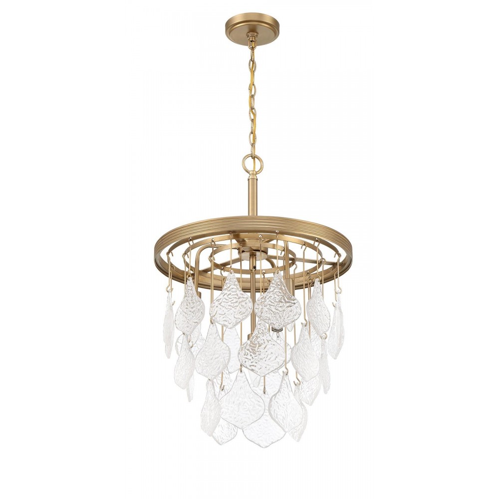 Vesi 4 Light Pendant, Satin Brass