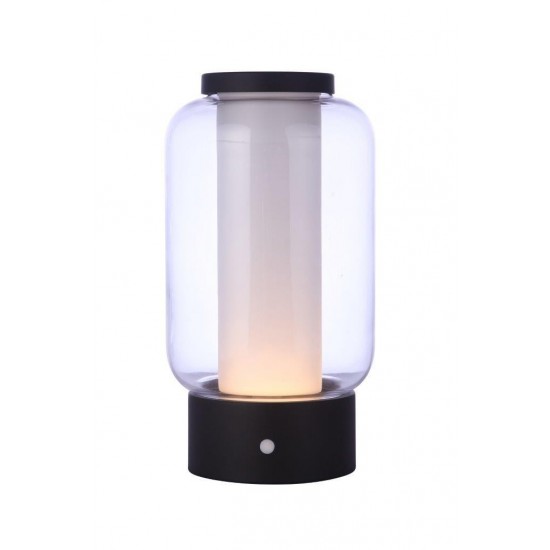 Outdoor Rechargeable Dimmable MB LED Portable Lamp w/Glass Shade