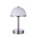 Indoor Rechargeable Dimmable LED Portable Lamp with Glass Dome Shade, BNK