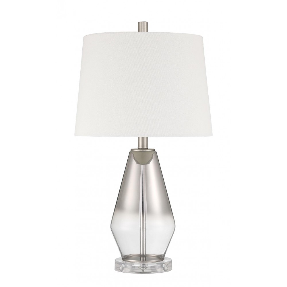 Table Lamp 1 Light Ombre Mercury Glass with Clear Acrylic Base, Shade, Indoor