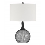 Table Lamp 1 Light Black Metal Mesh Base with Shade, Indoor