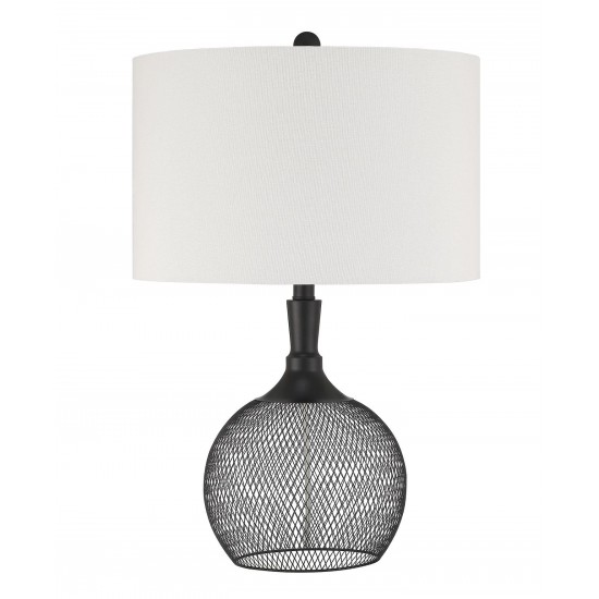 Table Lamp 1 Light Black Metal Mesh Base with Shade, Indoor