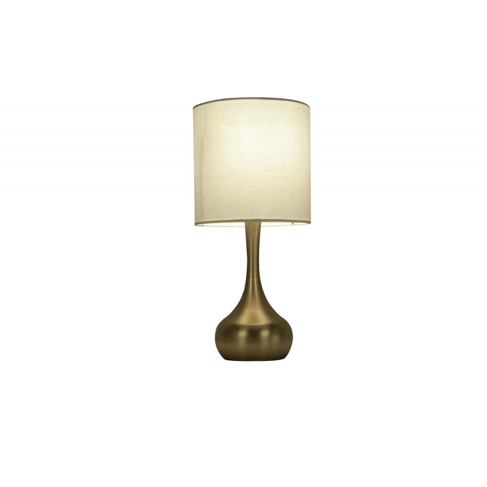 Accent Table Lamp 1 Light Satin Brass Metal Base with Shade, Indoor Accent Table Lamp 1 Light Satin Brass Metal Base with Shade, Indoor