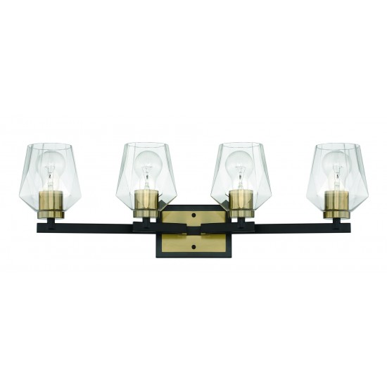 Avante Grand 4 Light Vanity - FBSB , Damp rated