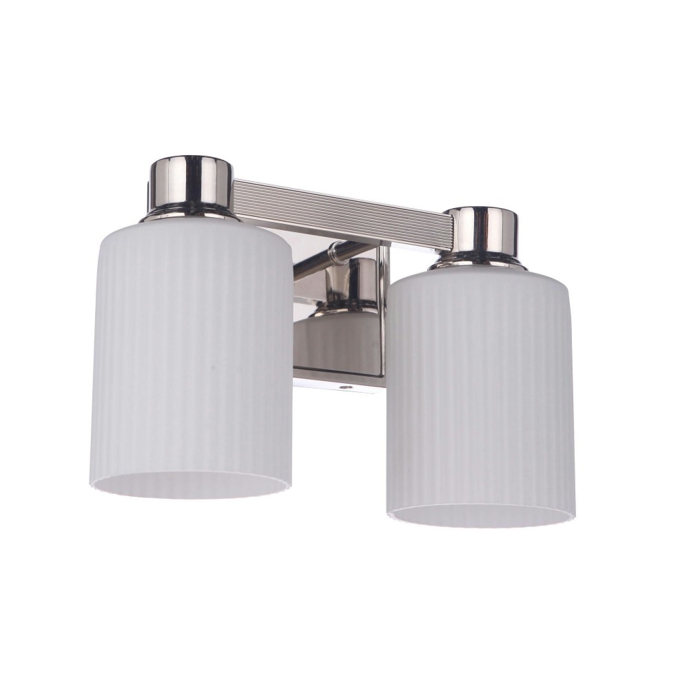 Bretton 2 Light Vanity, Polished Nickel