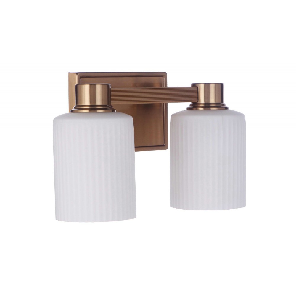 Bretton 2 Light Vanity, Satin Brass