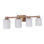 Bretton 4 Light Vanity, Satin Brass