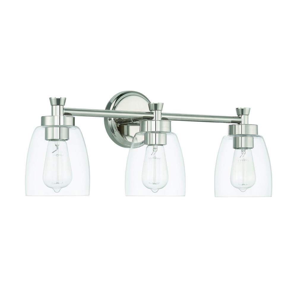 Henning 3 Light Vanity Clear Glass, - PLN