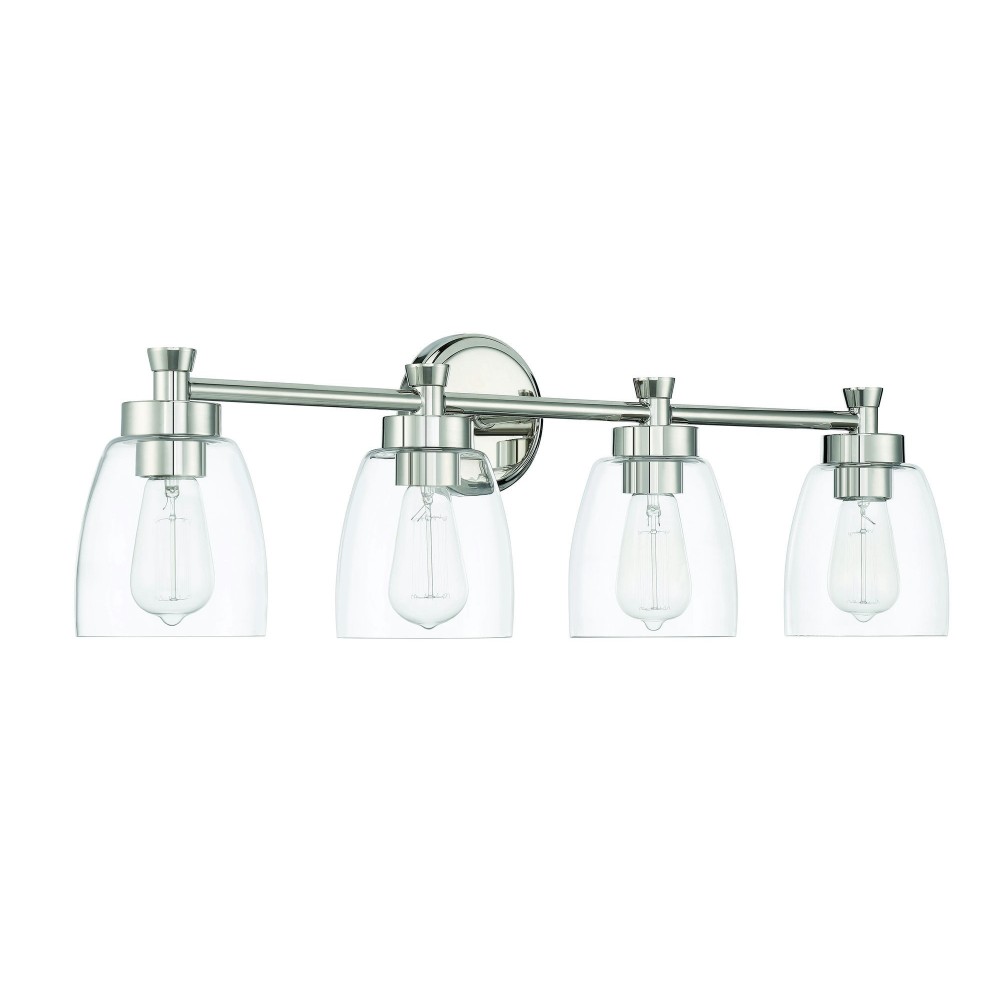 Henning 4 Light Vanity Clear Glass, - PLN