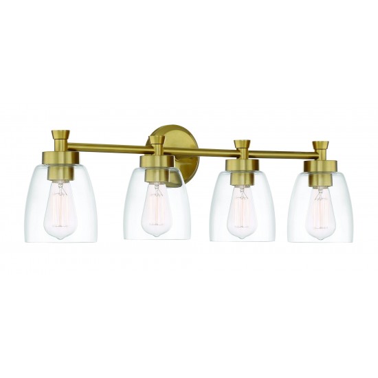 Henning 4 Light Vanity Clear Glass, - SB