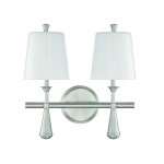 Palmer 2 Light Vanity with Frosted Opal Glass Shades - BNK , Damp rated