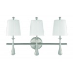 Palmer 3 Light Vanity with Frosted Opal Glass Shades - BNK , Damp rated
