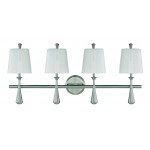 Palmer 4 Light Vanity with Frosted Opal Glass Shades - BNK , Damp rated