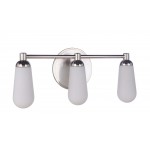 Riggs 3 Light Vanity, Brushed Polished Nickel / Polished Nickel, Damp Rated