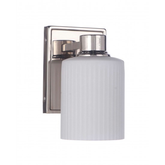 Bretton 1 Light Wall Sconce, Polished Nickel