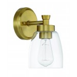 Henning 1 Light Sconce Clear Glass, - SB