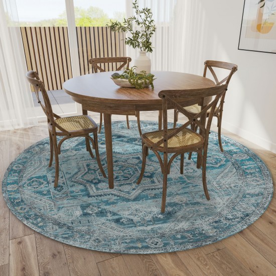 Jericho JC5 Denim 4' x 4' Round Rug