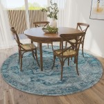 Jericho JC5 Denim 8' x 8' Round Rug