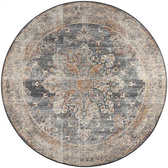 Jericho JC6 Charcoal 6' x 6' Round Rug