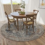 Jericho JC6 Charcoal 8' x 8' Round Rug
