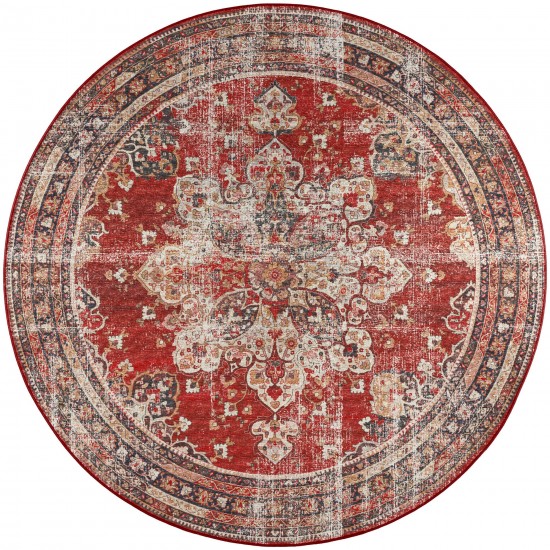 Jericho JC6 Garnet 4' x 4' Round Rug