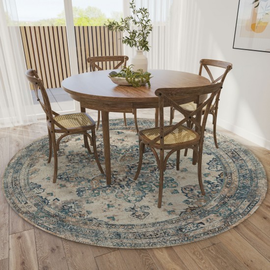 Jericho JC6 Linen 8' x 8' Round Rug