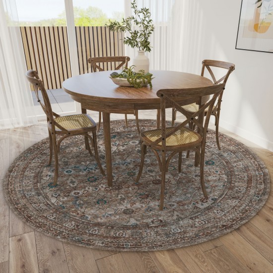 Jericho JC7 Latte 4' x 4' Round Rug