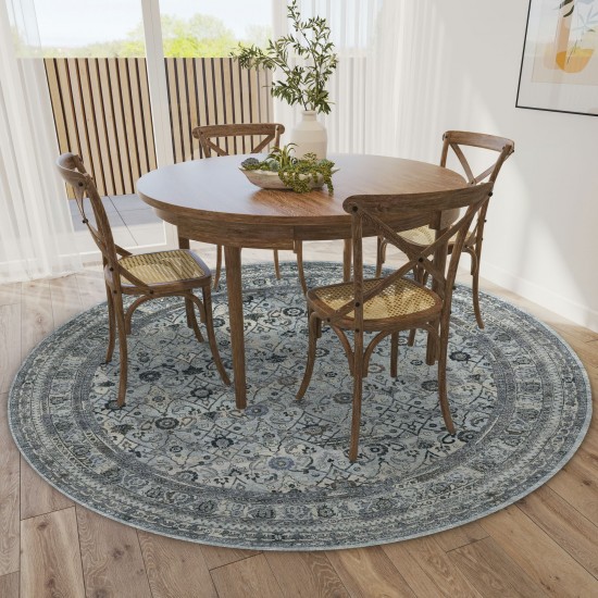 Jericho JC7 Pewter 4' x 4' Round Rug