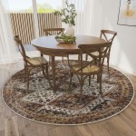 Jericho JC9 Putty 4' x 4' Round Rug