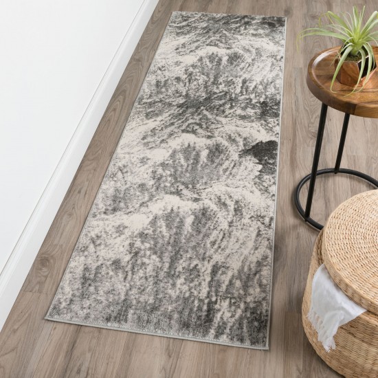 Karma KM17 Grey 2'3" x 7'5" Runner Rug