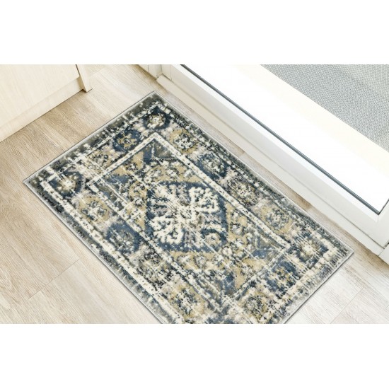 Karma KM22 Charcoal 1'8" x 2'6" Rug