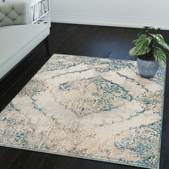 Karma KM23 Ivory 5'1" x 7'5" Rug