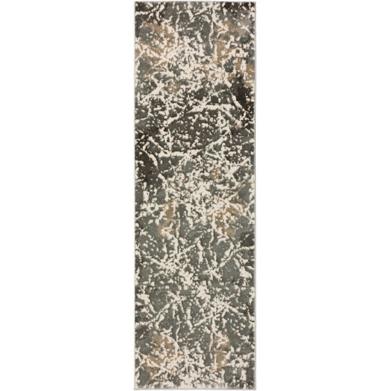 Karma KM28 Grey 2'3" x 7'5" Runner Rug