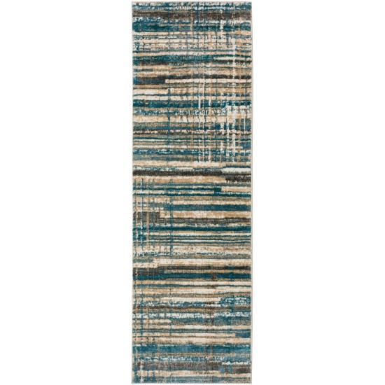 Karma KM8 Blue 2'3" x 7'5" Runner Rug