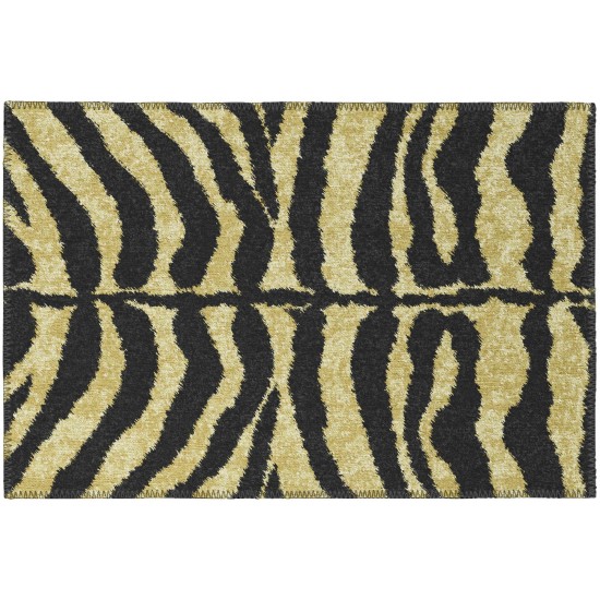 Indoor/Outdoor Mali ML1 Gold Washable 1'8" x 2'6" Rug