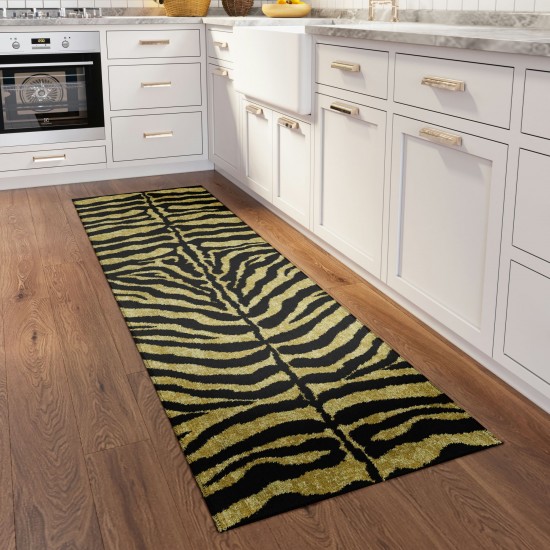 Indoor/Outdoor Mali ML1 Gold Washable 2'3" x 7'6" Runner Rug