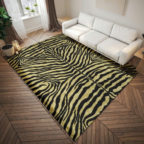 Indoor/Outdoor Mali ML1 Gold Washable 3' x 5' Rug