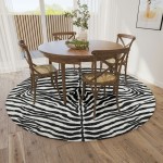 Indoor/Outdoor Mali ML1 Ivory Washable 6' x 6' Round Rug