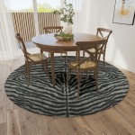 Indoor/Outdoor Mali ML1 Midnight Washable 10' x 10' Round Rug