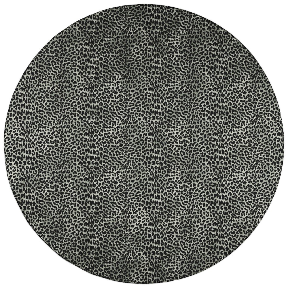 Indoor/Outdoor Mali ML2 Midnight Washable 4' x 4' Round Rug